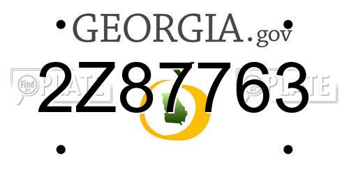 2Z87763 Georgia License Plate