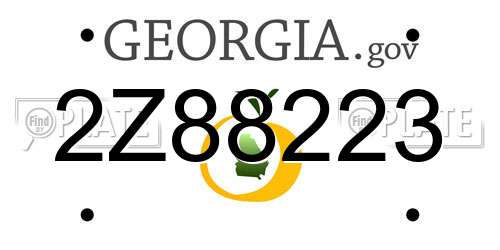 2Z88223 Georgia License Plate