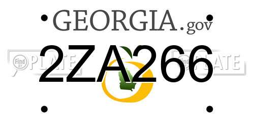 2ZA266 Georgia License Plate