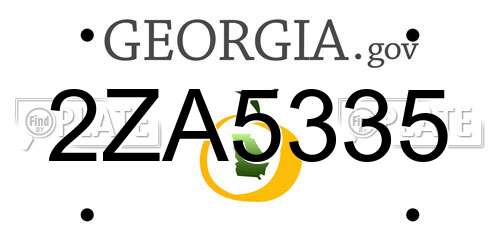 2ZA5335 Georgia License Plate