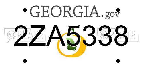 2ZA5338 Georgia License Plate