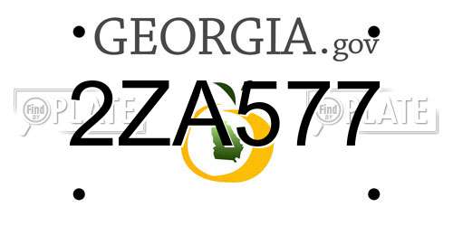 2ZA577 Georgia License Plate