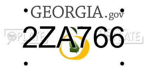 2ZA766 Georgia License Plate