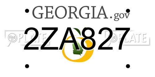 2ZA827 Georgia License Plate