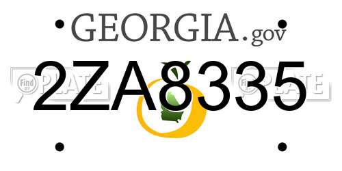 2ZA8335 Georgia License Plate