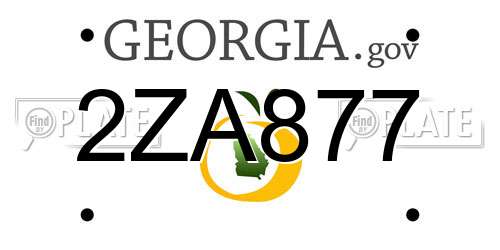 2ZA877 Georgia License Plate