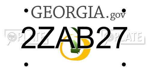 2ZAB27 Georgia License Plate