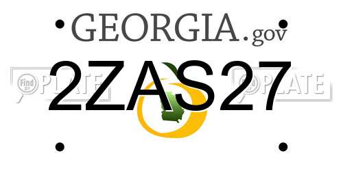 2ZAS27 Georgia License Plate