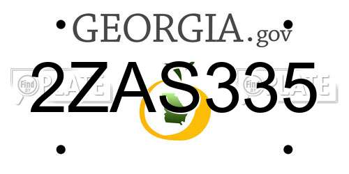 2ZAS335 Georgia License Plate
