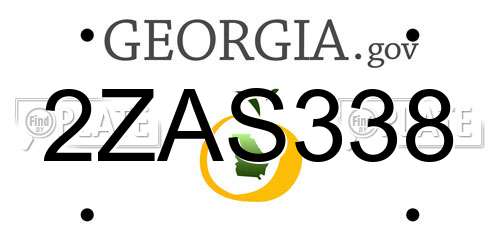2ZAS338 Georgia License Plate