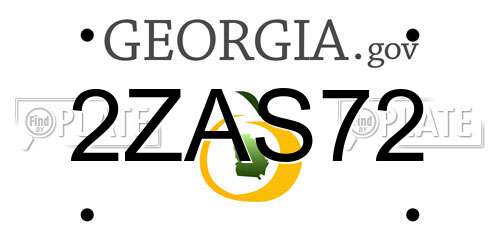 2ZAS72 Georgia License Plate