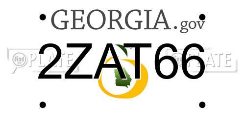 2ZAT66 Georgia License Plate