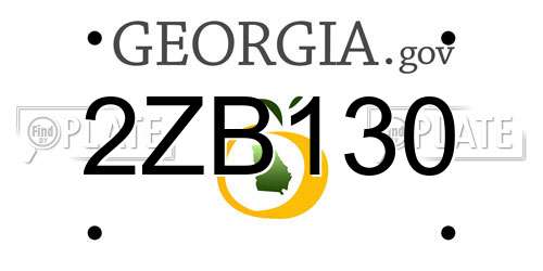2ZB130 Georgia License Plate