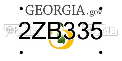 2ZB335 Georgia License Plate
