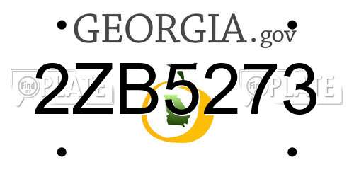 2ZB5273 Georgia License Plate