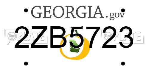 2ZB5723 Georgia License Plate