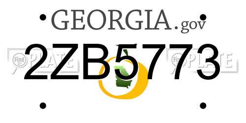 2ZB5773 Georgia License Plate