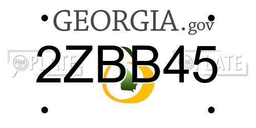 2ZBB45 Georgia License Plate