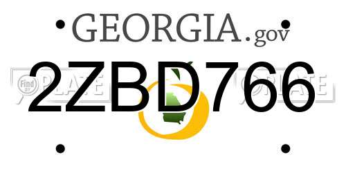 2ZBD766 Georgia License Plate