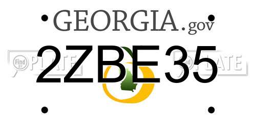 2ZBE35 Georgia License Plate