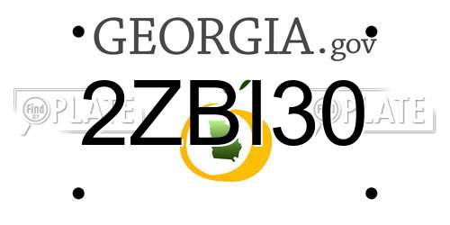 2ZBI30 Georgia License Plate