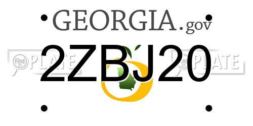 2ZBJ20 Georgia License Plate