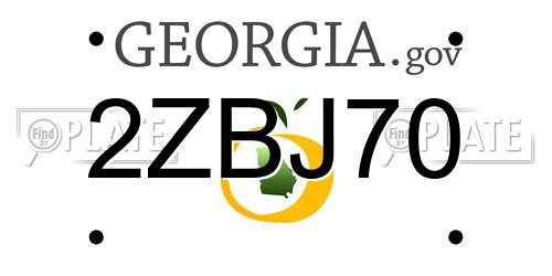 2ZBJ70 Georgia License Plate