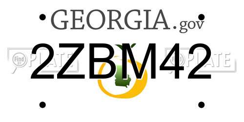 2ZBM42 Georgia License Plate