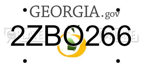 2ZBO266 Georgia License Plate