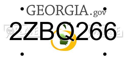 2ZBQ266 Georgia License Plate