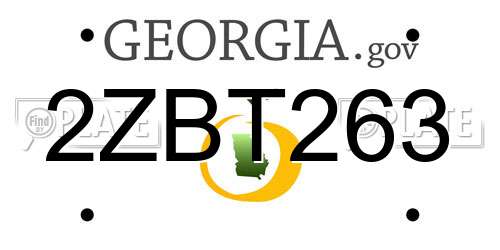 2ZBT263 Georgia License Plate