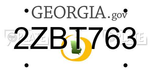2ZBT763 Georgia License Plate