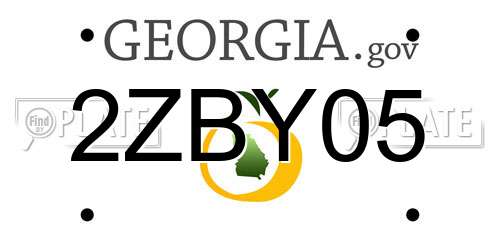 2ZBY05 Georgia License Plate