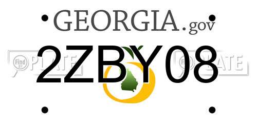 2ZBY08 Georgia License Plate