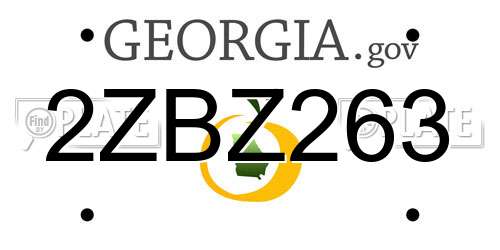 2ZBZ263 Georgia License Plate