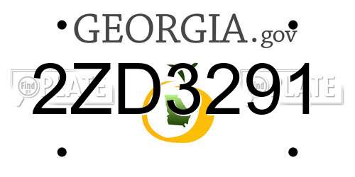 2ZD3291 Georgia License Plate
