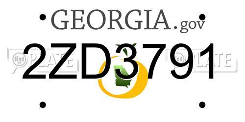 2ZD3791 Georgia License Plate