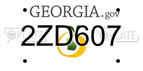 2ZD607 Georgia License Plate