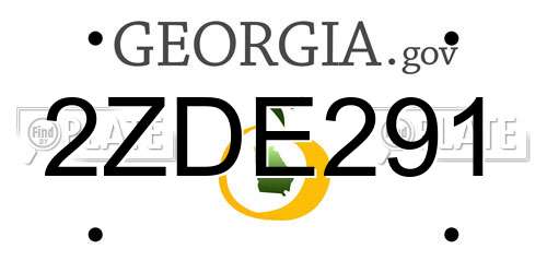 2ZDE291 Georgia License Plate