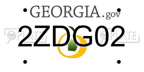2ZDG02 Georgia License Plate