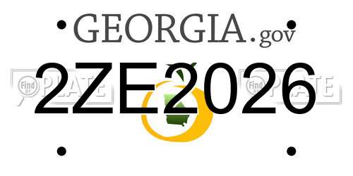 2ZE2026 Georgia License Plate