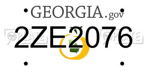 2ZE2076 Georgia License Plate