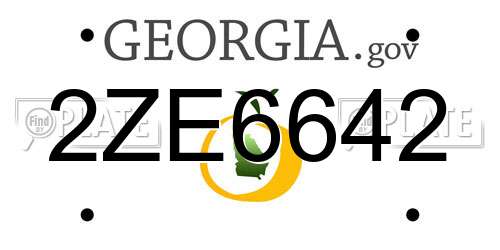 2ZE6642 Georgia License Plate
