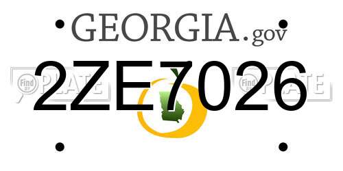 2ZE7026 Georgia License Plate