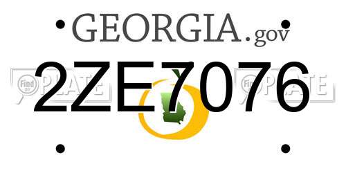 2ZE7076 Georgia License Plate
