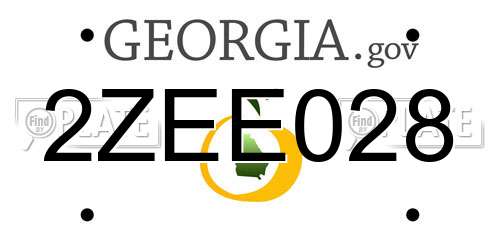 2ZEE028 Georgia License Plate