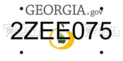 2ZEE075 Georgia License Plate