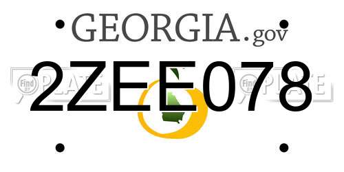 2ZEE078 Georgia License Plate