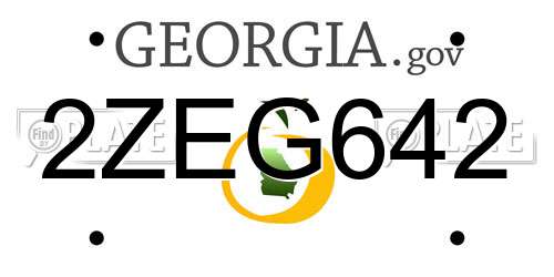 2ZEG642 Georgia License Plate