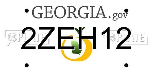 2ZEH12 Georgia License Plate